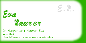 eva maurer business card